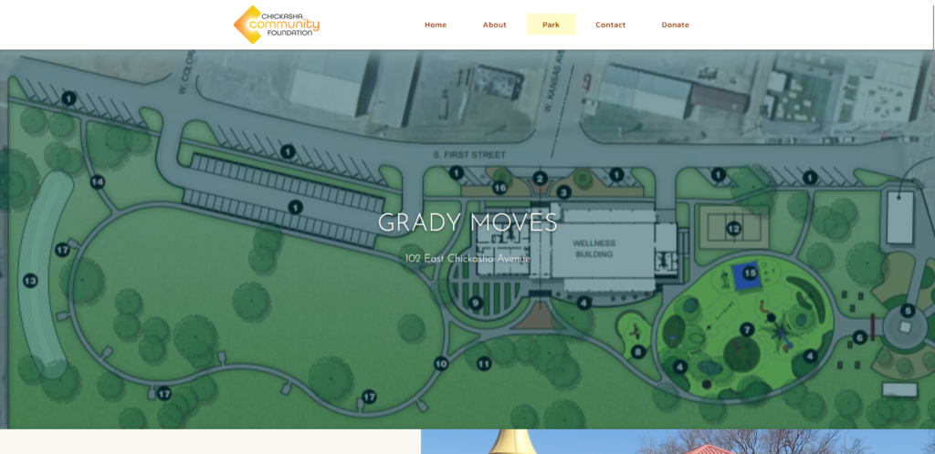 A screenshot of the Chickasha Community Foundation website.